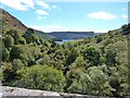 SN8968 : Pen-y-Garreg reservoir from the top of the Craig Goch dam by Derek Voller