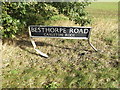 TM0994 : Besthorpe Road sign by Geographer