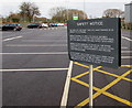 SO9669 : Safety notice in Brook Retail Park car park, Bromsgrove by Jaggery