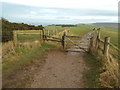 TQ3112 : Gate on the South Downs Way, near Ditchling Down by Malc McDonald