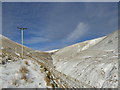 NS8809 : Telegraph poles in the Enterkin Pass by Alan O'Dowd