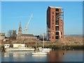 NS3975 : Ballantine's Distillery brick tower during demolition by Lairich Rig