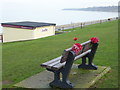 TQ9474 : Memorial bench on The Leas at Minster by Marathon