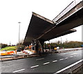 ST5689 : Footbridge over the M48 motorway tollbooths, Aust by Jaggery