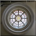 SJ9494 : A window in Hyde Town Hall by Gerald England