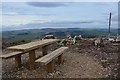 NT2437 : Picnic table at Cademuir summit by Jim Barton