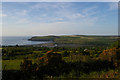 SN0438 : View down to Newport Sands from track above the village by Christopher Hilton