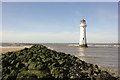 SJ3094 : Breakwater and Lighthouse at New Brighton by Jeff Buck