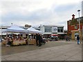 SJ9494 : Pop-up stalls on Hyde Market by Gerald England