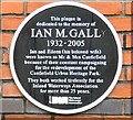 SJ8397 : Ian M Gall (1932-2005) memorial plaque by Gerald England