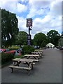 TQ4198 : Tables outside King's Oak Hotel by PAUL FARMER