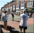 SJ9494 : Hyde 7 Road Race 2017:  Second man  Mussie Kassa at the finish by Gerald England