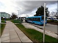 SJ8088 : Bus stops at Wythenshawe Hospital by Gerald England