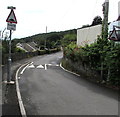 SO2613 : Humps and humps warning sign, School Lane, Govilon by Jaggery