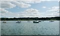 TM1740 : Moored boats, Freston Reach, River Orwell by Christine Johnstone