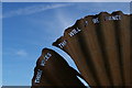 TM4657 : "The Scallop", Aldeburgh beach, detail by Christopher Hilton