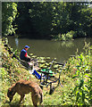 SP2965 : Waiting for a bite, River Avon, southeast Warwick by Robin Stott