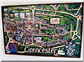 SP0202 : Cirencester map in the Corinium Hotel, Cirencester by Jaggery