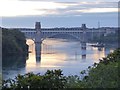 SH5470 : Pont Britannia at dusk by Oliver Dixon