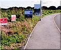 SM9107 : Notices on the approach to Myrtle Meadows, Steynton, Milford Haven by Jaggery