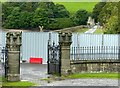 SE1368 : Gouthwaite Dam and Gouthwaite Lodge gates by Alan Murray-Rust