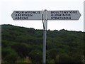 NJ4812 : Road sign at Hillockhead Junction by Stanley Howe