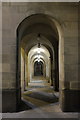 SJ8398 : Short arcade at Manchester Town Hall by Bob Harvey