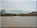 TA0928 : Humber Dock basin and lock, on a falling tide by Christine Johnstone