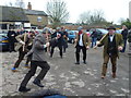 TL2696 : Tyler's Men dancing at The Falcon - Whittlesea Straw Bear Festival 2018 by Richard Humphrey