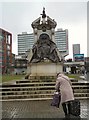 SJ8498 : Queen Victoria in the rain by Gerald England