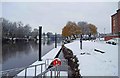 SO8170 : Mooring posts on the River Severn, Stourport-on-Severn by P L Chadwick