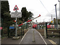 J2968 : Foot-crossing with barriers, Dunmurry by Gareth James