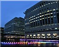 TQ3780 : View of Aether & Hemera's 'Voyage' flotilla installation in Heron Quay, London by J W