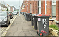 J3372 : Wheelie bins, Wellesley Avenue, Belfast (April 2018) by Albert Bridge