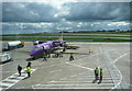 SE2241 : Flybe aircraft at Leeds-Bradford Airport by Humphrey Bolton