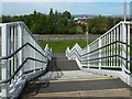 NS5066 : Hillington Footbridge: northern steps by Lairich Rig