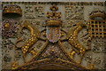 TL4458 : Carving over the main gate of St John's College, Cambridge by Christopher Hilton