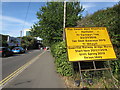 ST3188 : Yellow bilingual temporary sign, Caerleon Road, Newport by Jaggery