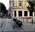 ST3188 : City centre benches near Costa, Newport by Jaggery