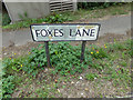 TL9226 : Foxes Lane sign by Geographer