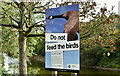 J3675 : "Do not feed the birds" sign, Victoria Park, Belfast (September 2018) by Albert Bridge