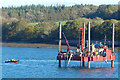 SH5269 : A closer look at a drilling rig on the Menai Strait by Robin Drayton