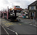 SS6697 : Cars in transit, Neath Road, Swansea by Jaggery