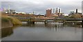 SK5704 : Evans Weir and footbridge in Leicester by Mat Fascione