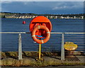 NO4130 : Lifebuoy on the Queen Elizabeth Wharf, Dundee by Mat Fascione