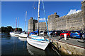 SH4762 : Yachts moored below Caernarfon Castle by Jeff Buck