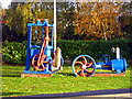 SP3099 : Old pumps at Alder Mill by Chris Allen