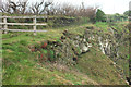 SW8676 : Closed off coast path above Long Cove by Derek Harper