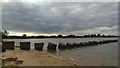 SZ0385 : Anti-tank blocks at Bramble Bush Bay, Poole Harbour by Phil Champion