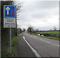 ST2681 : Bilingual sign on the approach to traffic calming, Marshfield by Jaggery